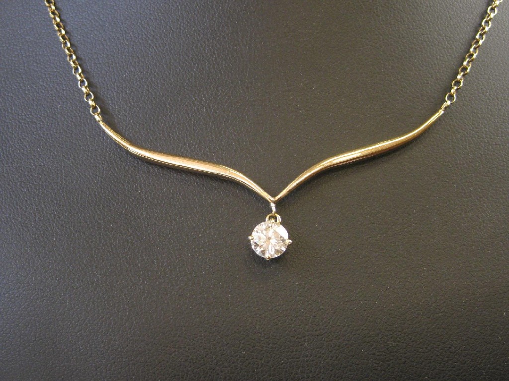 Appraisal: A Diamond single stone Pendant the brilliant-cut stone approx cts