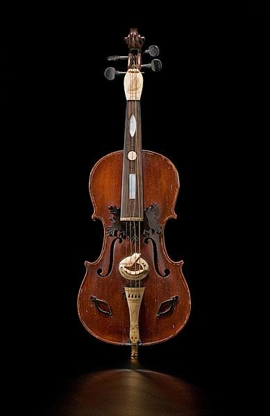 Appraisal: SCRIMSHAW-DECORATED VIOLIN FROM THE SHIP ORION with bow and case