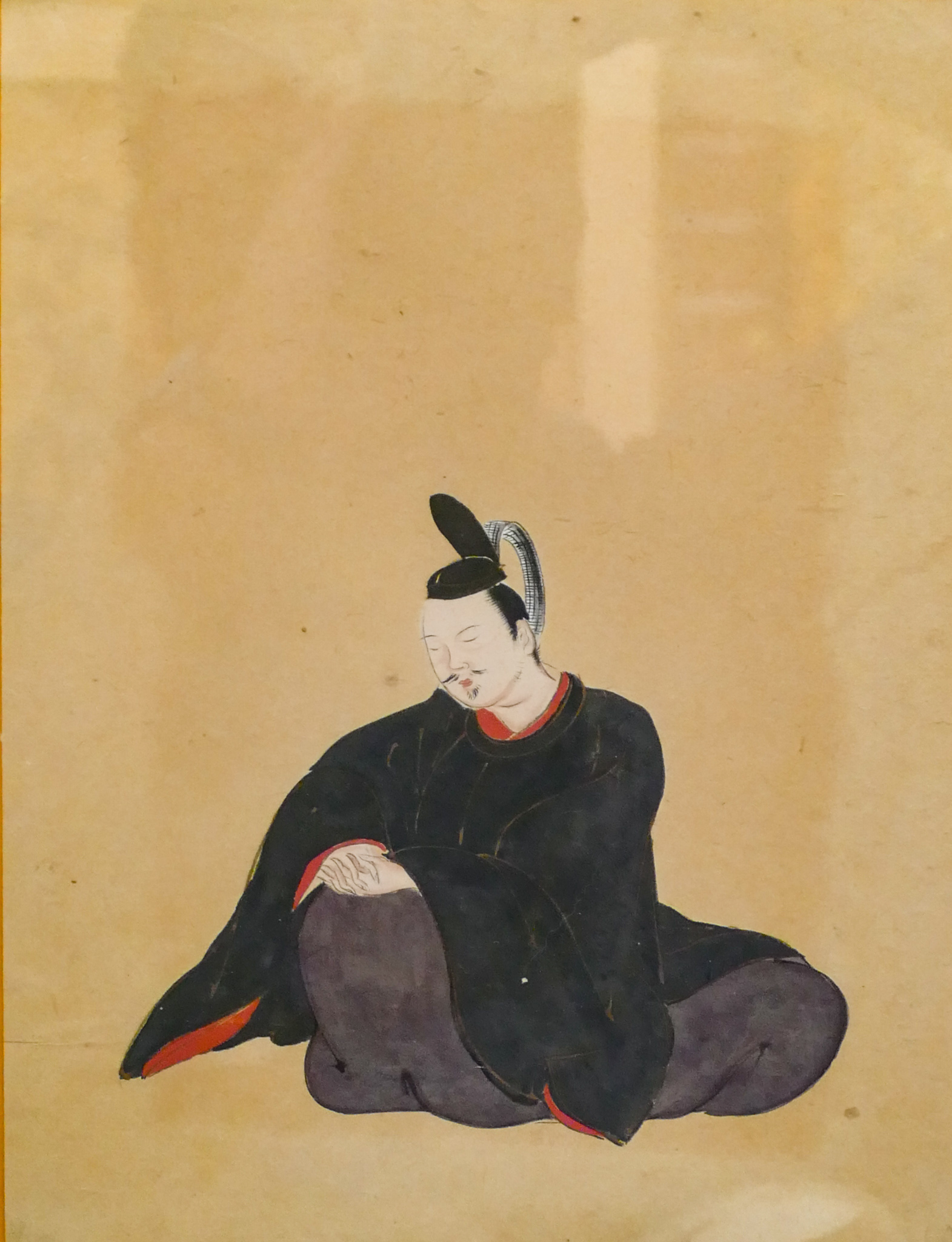 Appraisal: Japanese ''Seated Scholar'' Painting on Paper Framed ''x ''