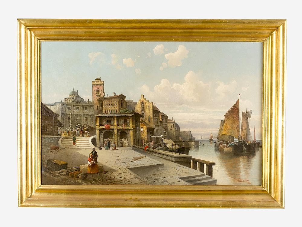 Appraisal: Karl Kaufmann - Karl Kaufmann - Venetian capriccio oil on