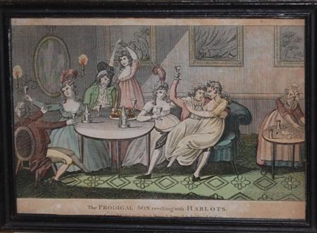 Appraisal: SET OF SIX HAND-COLOURED ENGRAVINGS 'THE PRODIGAL SON' Published Haines