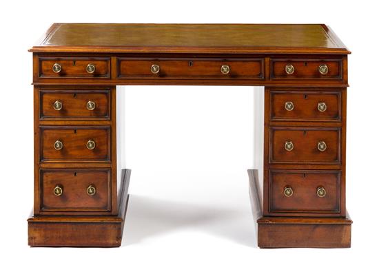 Appraisal: Sale Lot A Georgian Style Mahogany Pedestal Desk having a