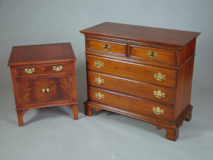 Appraisal: A Reproduction mahogany chest of drawers late th century the