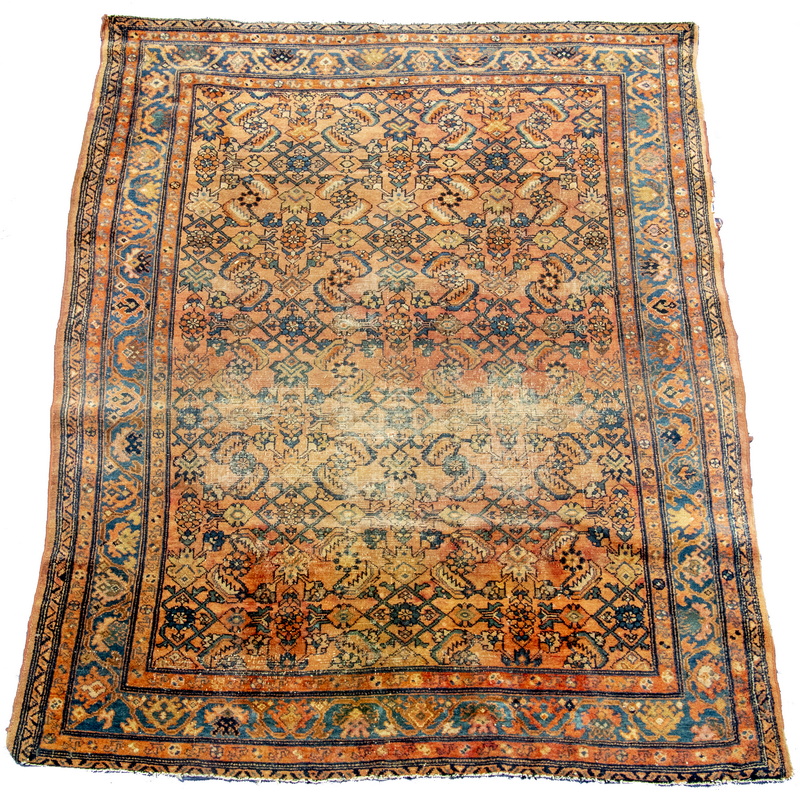 Appraisal: LILLIHAN RUG Overall gold henna design in blue-green gold midnight