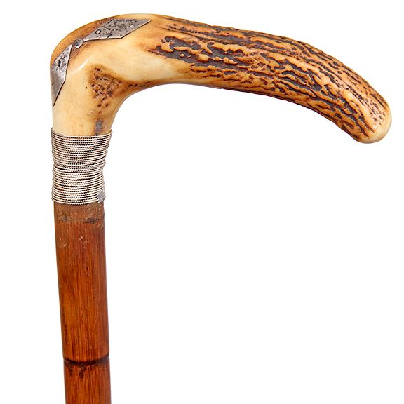 Appraisal: Stag Horn Country Cane- Exclusive on Bidsquare Stag Horn Country