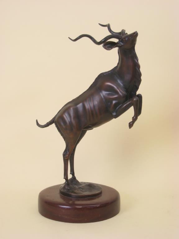 Appraisal: ALLEN HALLETT A bronze Sculpture of a Kudu rising up