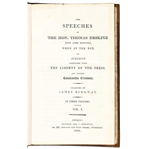 Appraisal: The Speeches of the Hon Thomas Erskine when at the