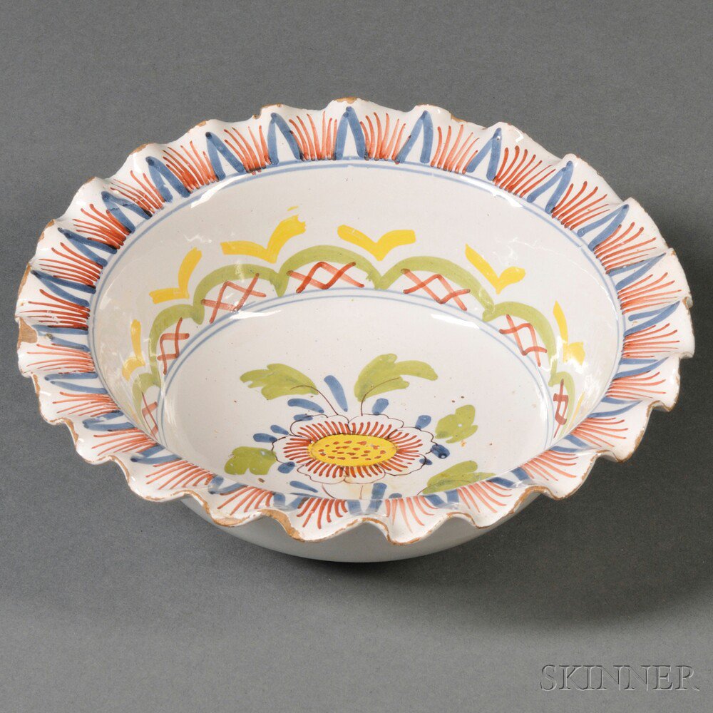 Appraisal: Polychrome Decorated Delftware Bowl England early th century probably Bristol