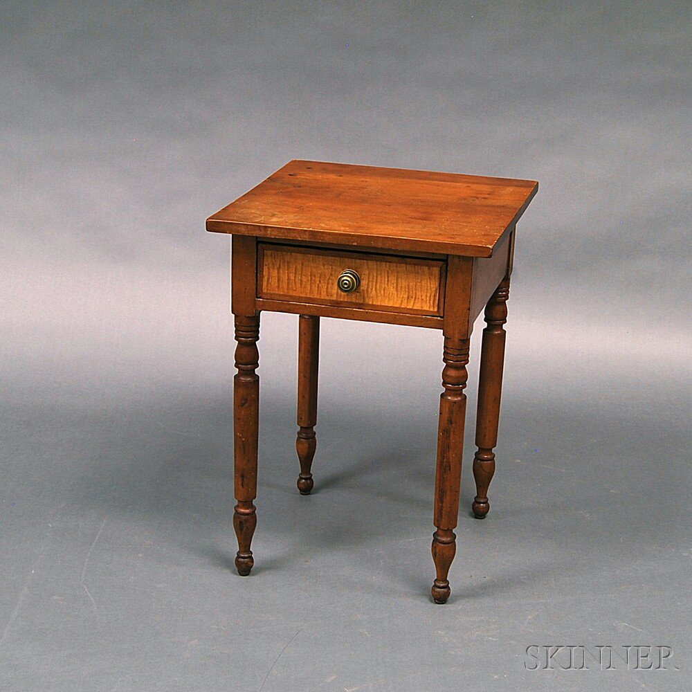 Appraisal: Federal Maple One-drawer Worktable New England early th century the