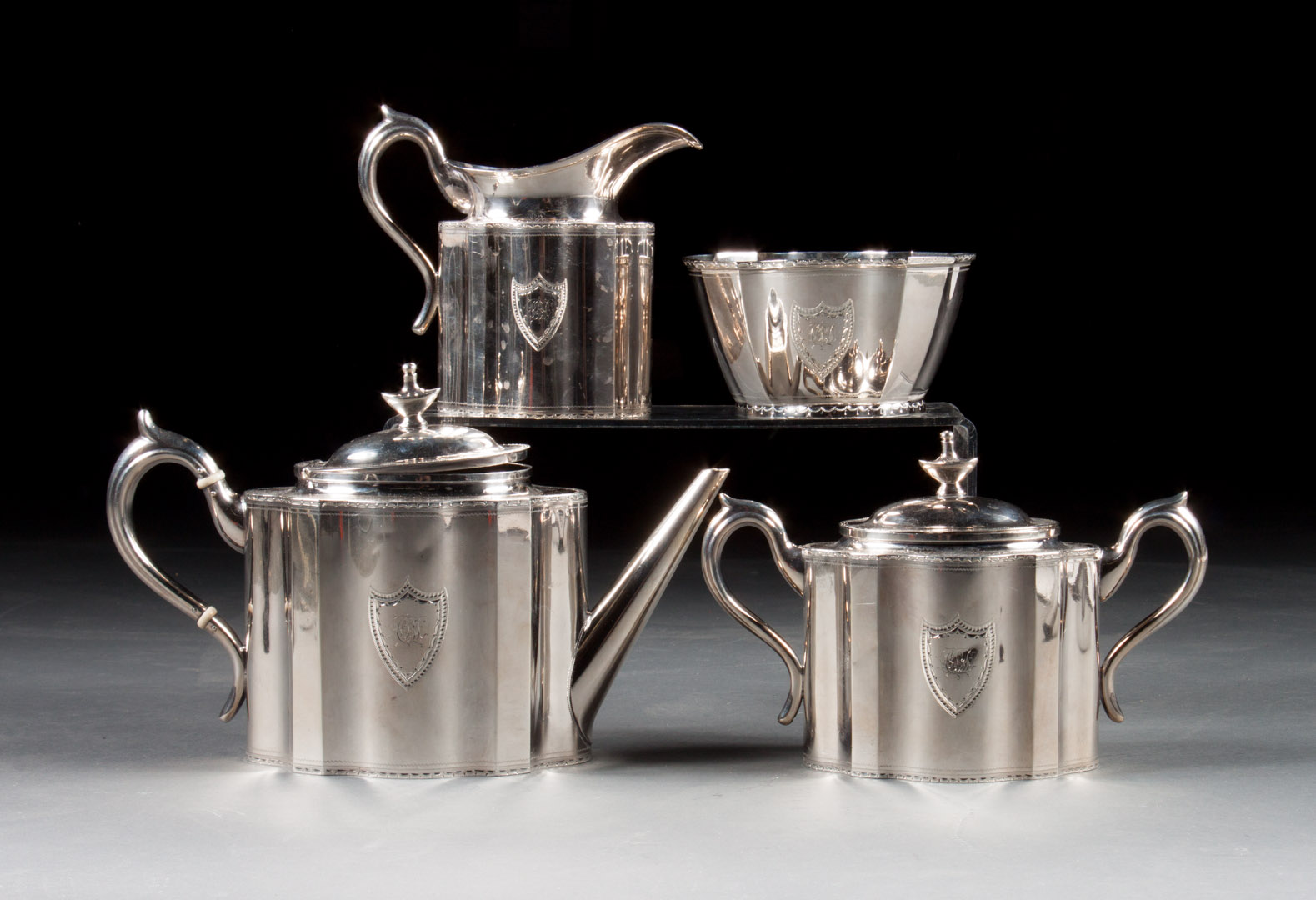 Appraisal: American Federal style coin silver coffee service William Gale Son