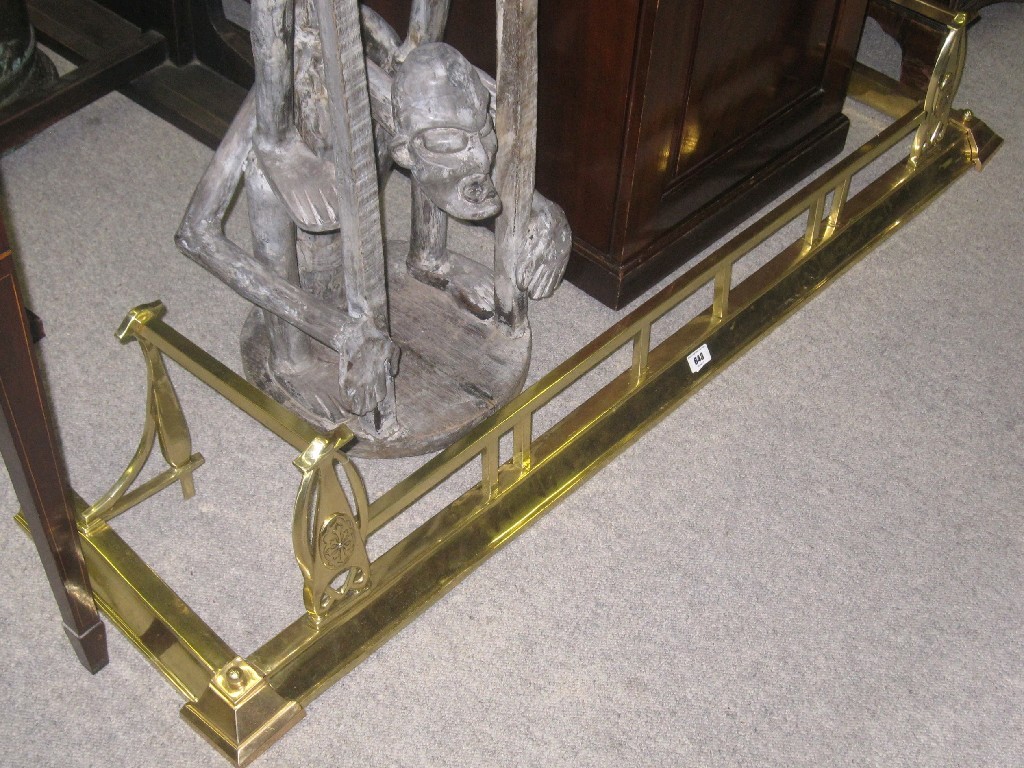 Appraisal: Art Nouveau style brass fire fender