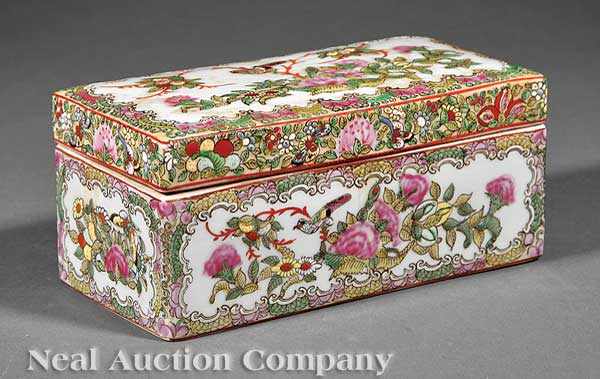 Appraisal: A Chinese Famille Rose Enameled Rectangular Brush Box probably early