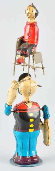 Appraisal: Tin Linemar Popeye Spinning Olive Oyl Wind-Up Toy Description Japanese