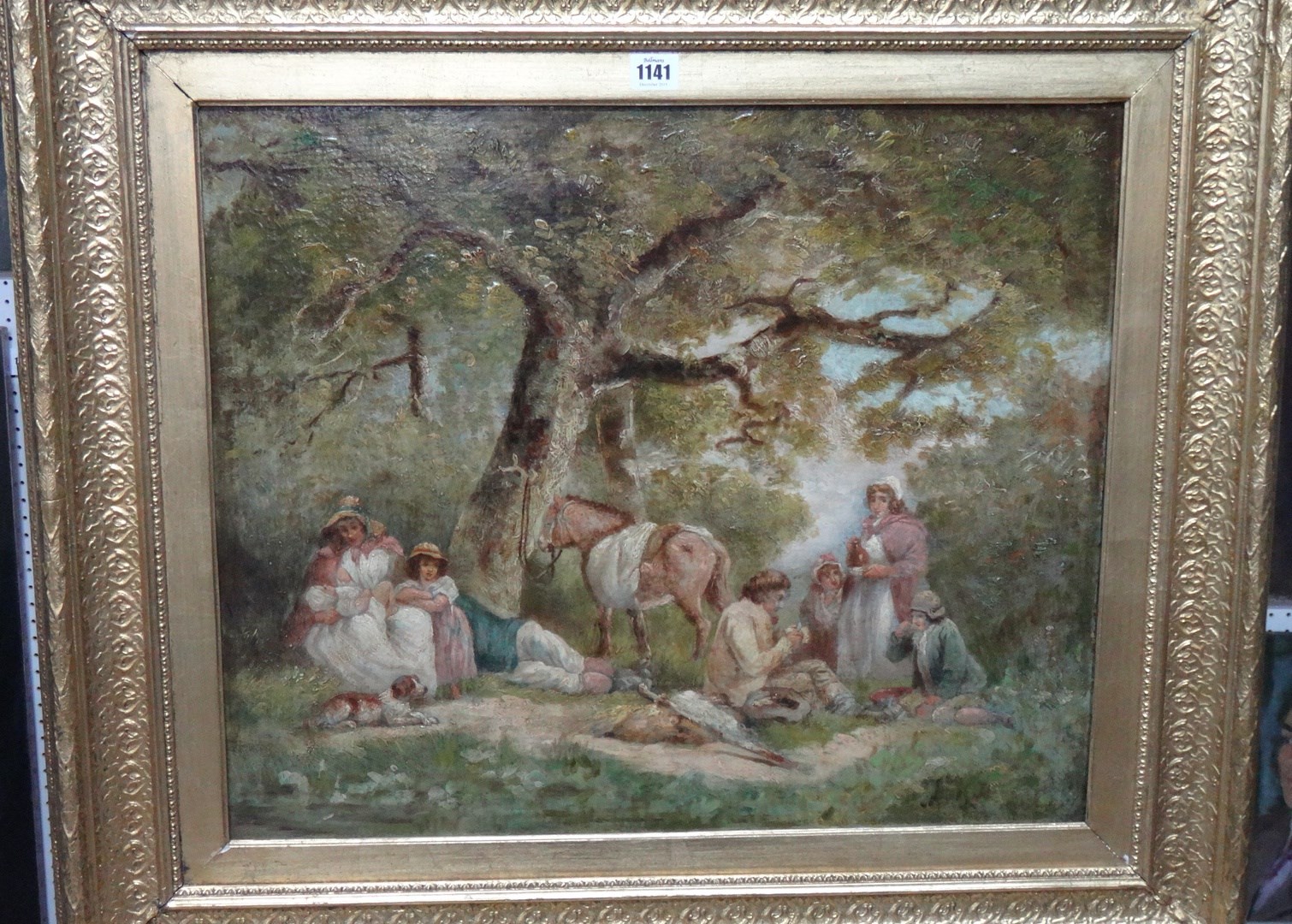 Appraisal: Circle of George Morland A family of travellers resting beneath