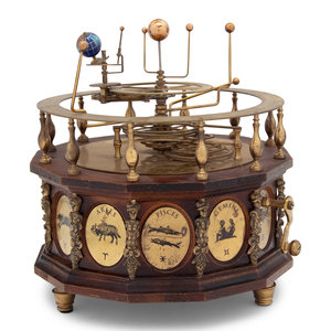 Appraisal: A Continental Brass and Enameled Orrery Late th Century based