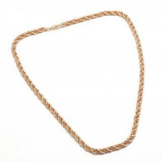 Appraisal: KT Yellow and Rose Gold Necklace in a rope twist