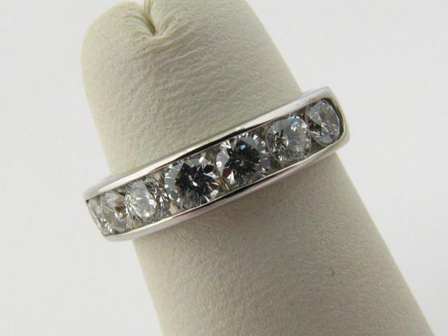 Appraisal: Lady's platinum stone diamond band containing ctw of round diamonds