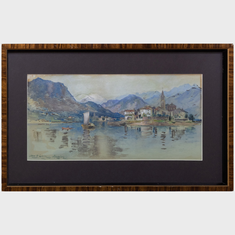 Appraisal: GEORGE HENRY SMILIE - LAKE MAGGIORE Watercolor on paper signed