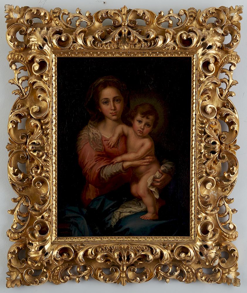 Appraisal: After Murillo Madonna and Child Oil on Canvas After Bartolome