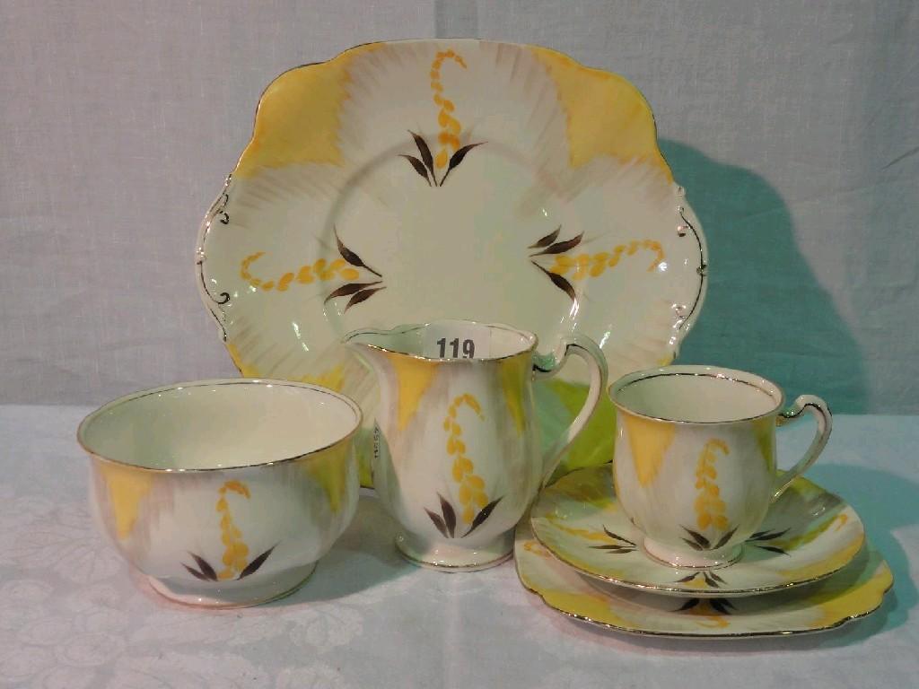 Appraisal: A six place tea service in the Art Deco style