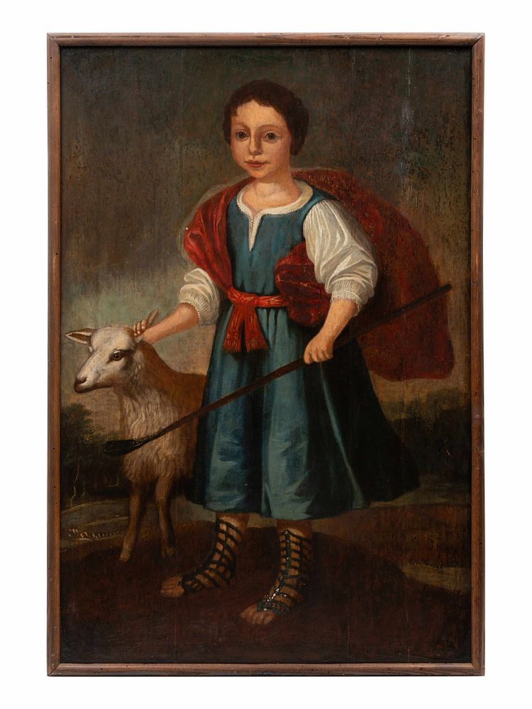 Appraisal: Continental School th Century Continental School th Century Young Shepherd