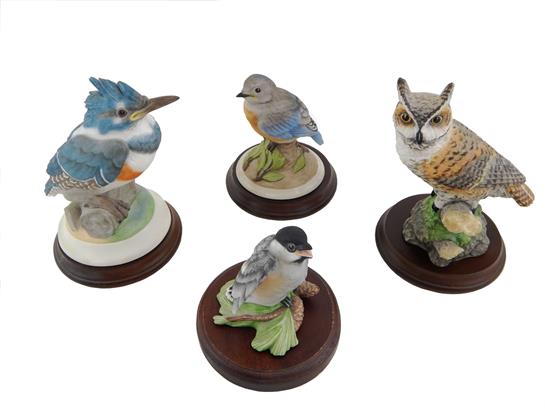 Appraisal: Four Boehm porcelain birds including Great Horned Owl from The