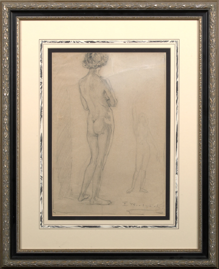 Appraisal: Ellsworth Woodward American New Orleans - Figure Studies pair of