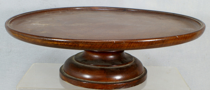 Appraisal: Mahogany two piece compote lazy susan - d staining to