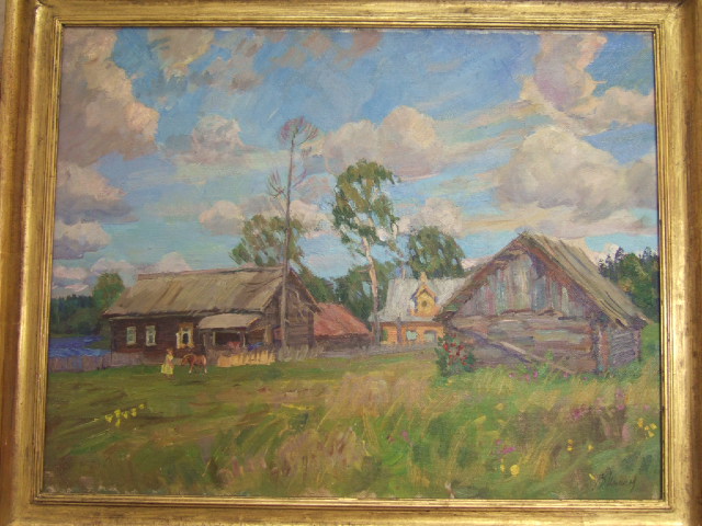 Appraisal: Russian School modern a girl and a pony on a