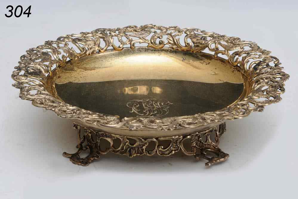 Appraisal: Gorham Sterling Silver Footed Bowl with gilt wash '' diameter