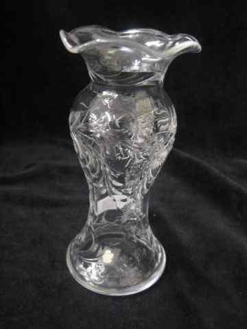 Appraisal: Cut Glass Bud Vase rock crystal style cut floral probably