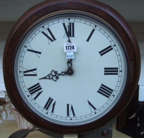 Appraisal: An oak cased dial clock th century with tin dial