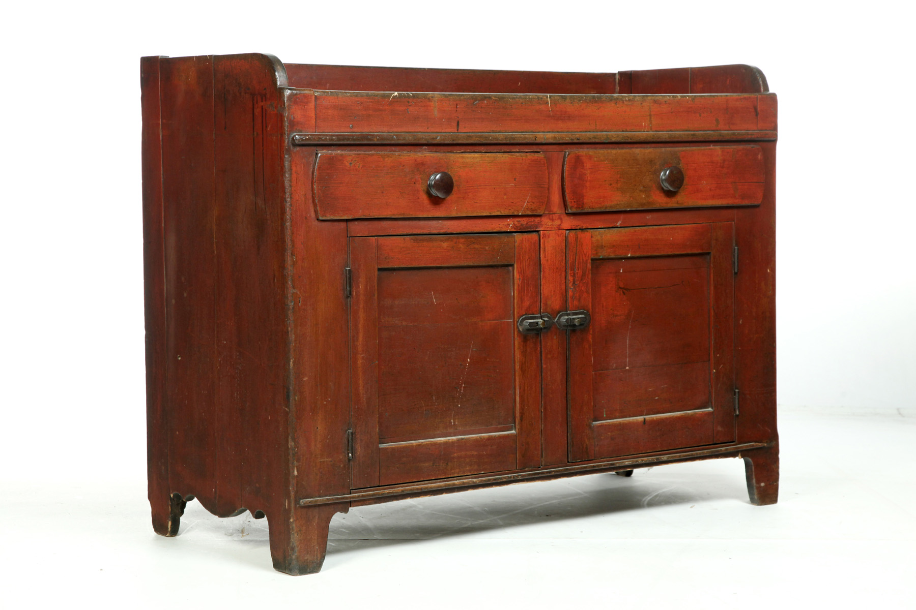 Appraisal: AMERICAN DRY SINK Mid th century poplar Two drawers and