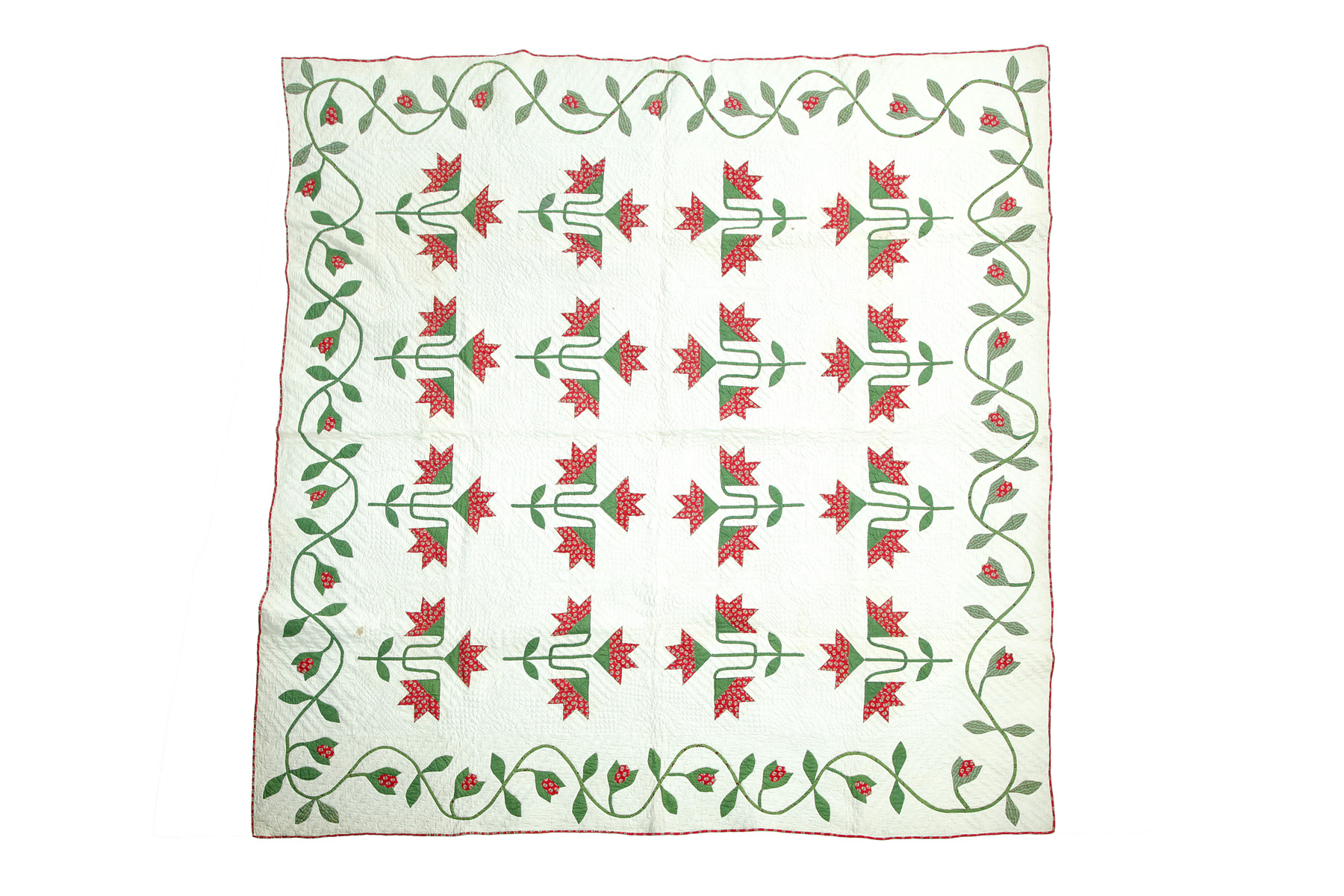 Appraisal: PIECED AND APPLIQUE QUILT Attributed to Lebanon Warren County Ohio