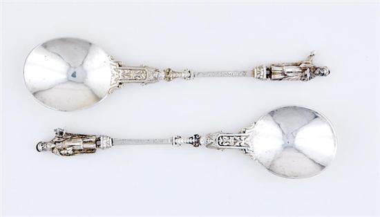 Appraisal: Rare early pair Continental silver apostle spoons German circa -