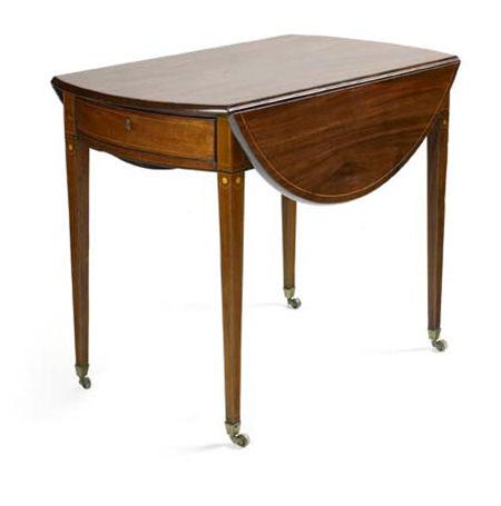 Appraisal: A George IV mahogany and boxwood strung Pembroke table the