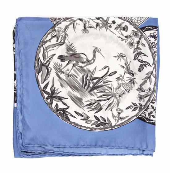 Appraisal: A Burberrys Silk Scarf in a porcelain vase motif Labeled