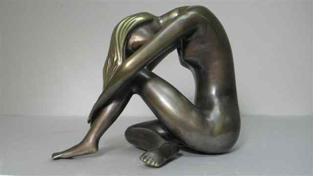 Appraisal: Contemporary bronze sculpture depicting a nude female Unsigned Condition usual