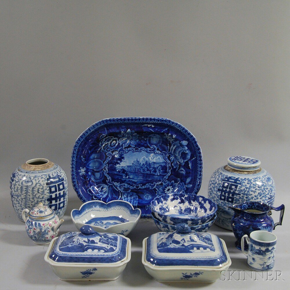 Appraisal: Group of Blue and White Mostly Chinese Export Porcelain including