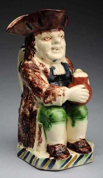 Appraisal: th Century Spatterware Toby Jug Highly decorated and strong colors