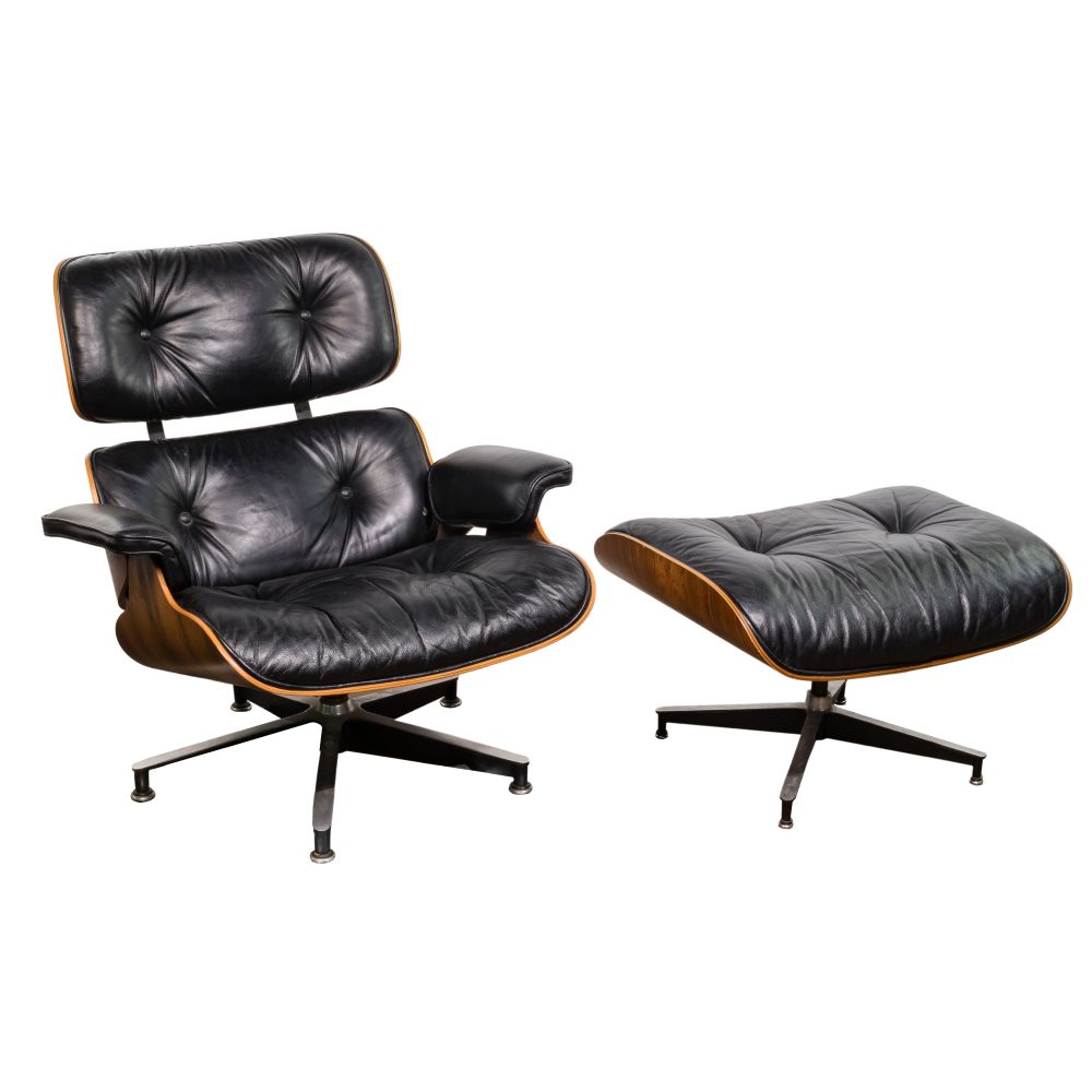 Appraisal: EAMES FOR HERMAN MILLER LOUNGE CHAIR AND OTTOMAN s santos