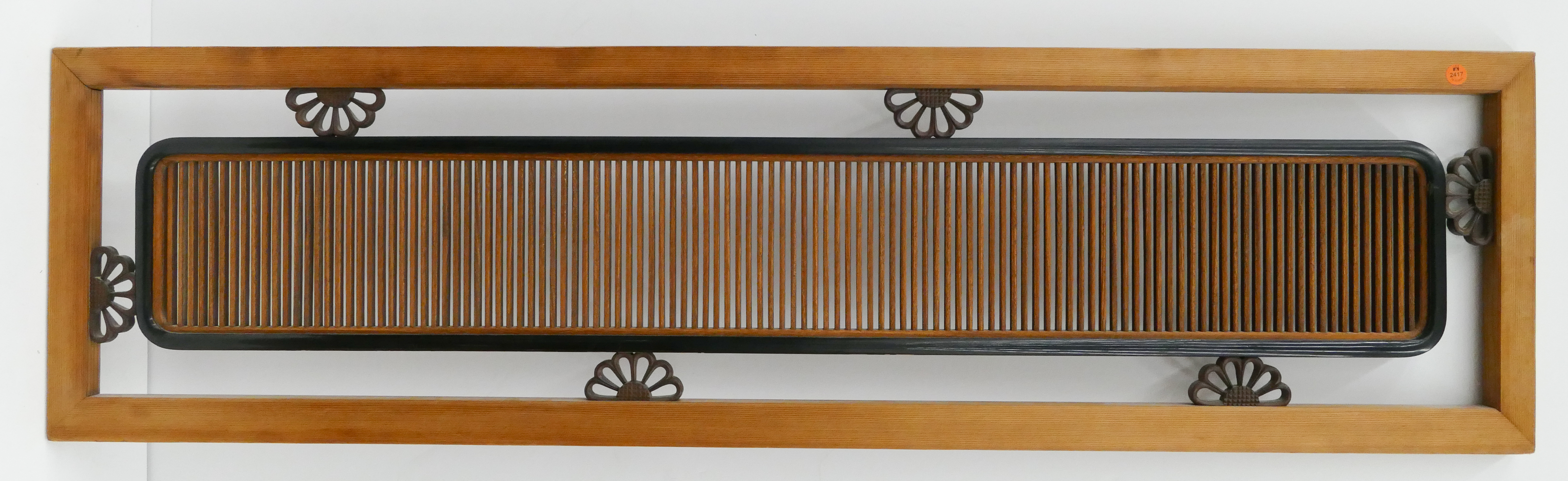 Appraisal: Japanese Hanging Wood Long Panel- x ''