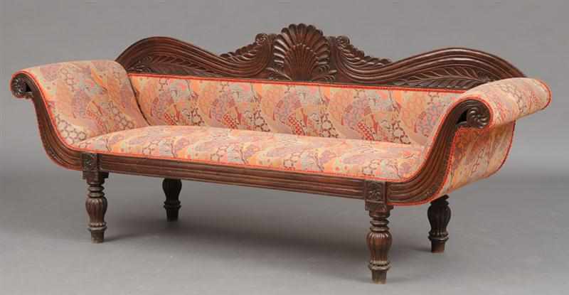 Appraisal: ANGLO-INDIAN CARVED HARDWOOD SETTEE The serpentine top rail carved with