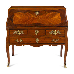 Appraisal: A Louis XV Gilt Bronze Mounted Walnut Mahogany and Marquetry