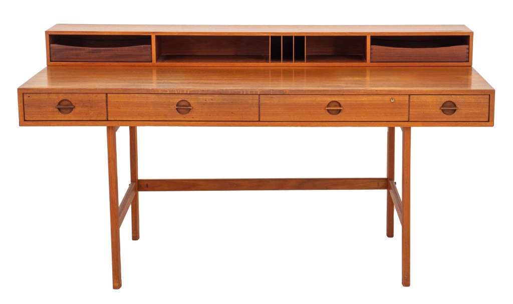 Appraisal: PETER LOVIG NIELSEN DANISH TEAK FLIP TOP DESK Peter Lovig