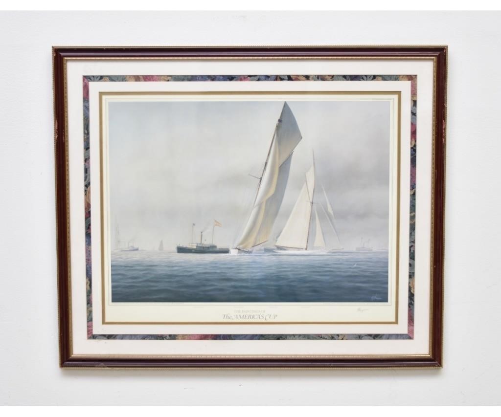 Appraisal: Tim Thompson framed and matted The America's Cup print pencil