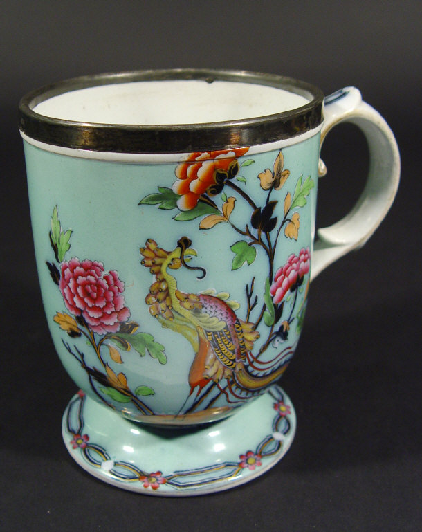 Appraisal: th Century china tankard hand coloured and transfer printed with