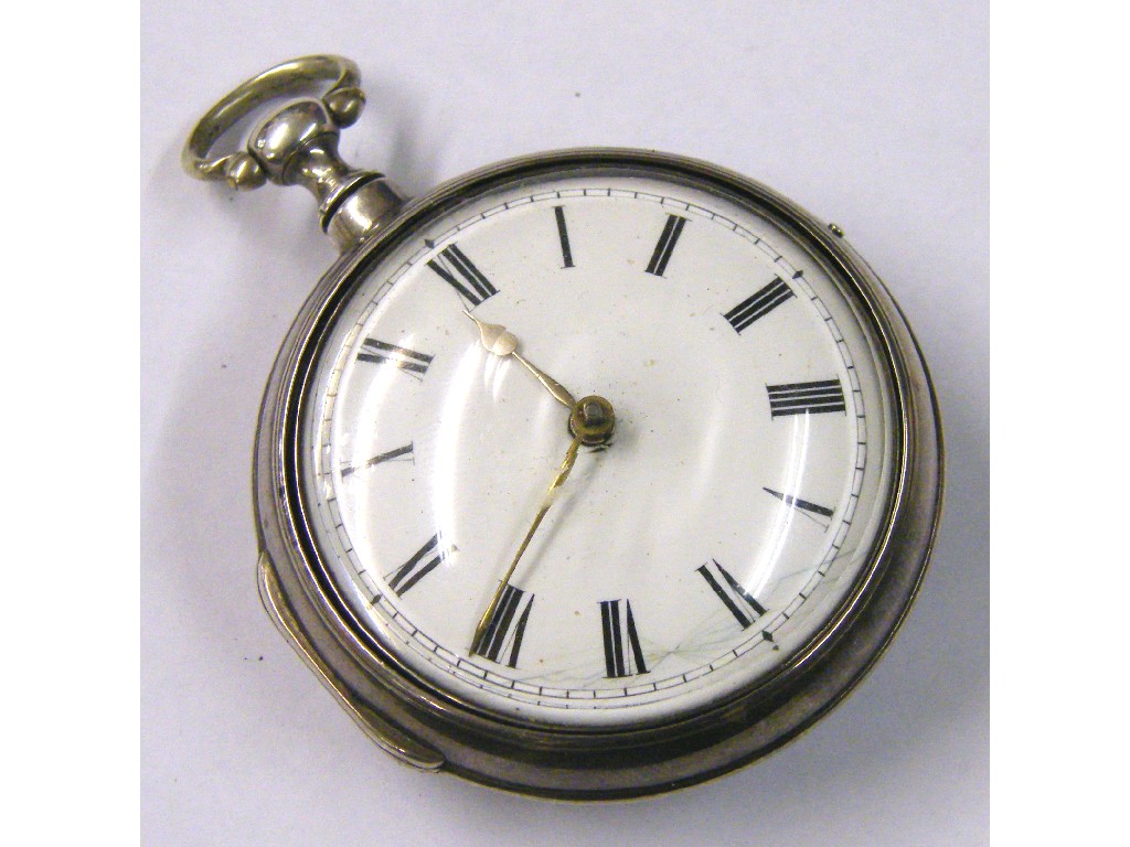 Appraisal: Silver pair case fusee verge pocket watch hallmarked London the