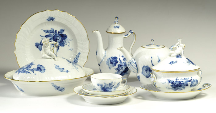 Appraisal: ROYAL COPENHAGEN FINE CHINA SET sixty-six pieces in the Blue