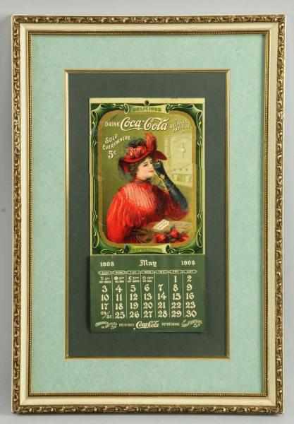 Appraisal: Coca-Cola Calendar Framed under glass Dri-mounted with small tears and